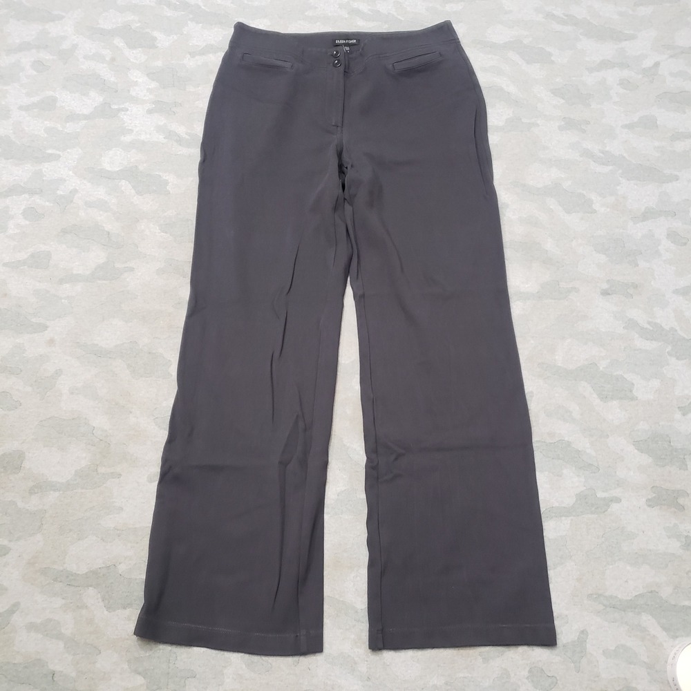Eileen Fisher Pants Womens Small Gray Wide Leg Pockets